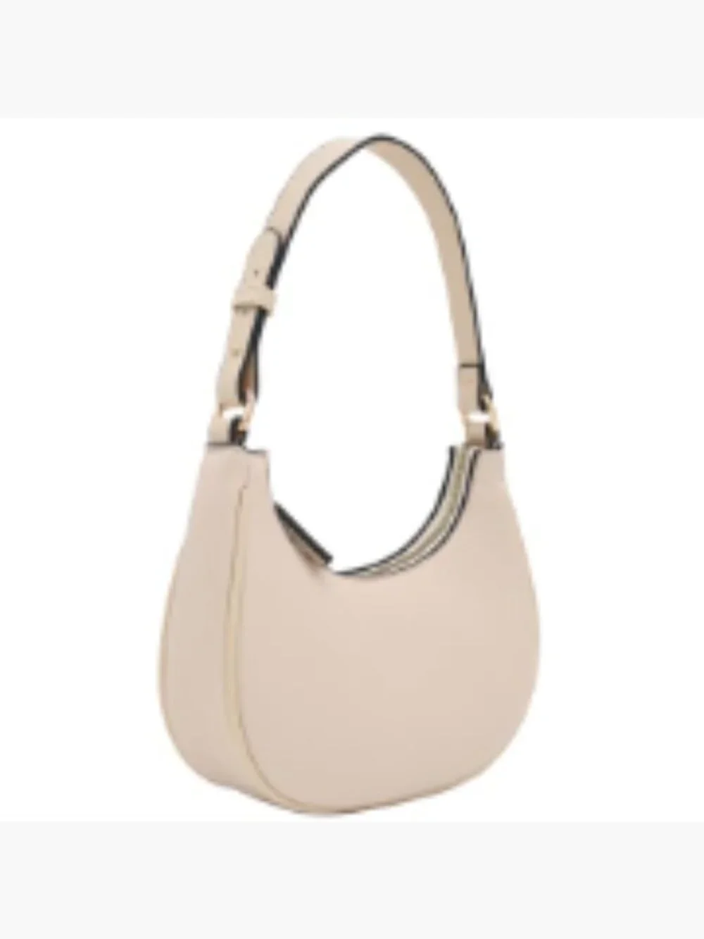 Small Crescent Shoulder Bag Underarm Purse Faux Leather Zipper